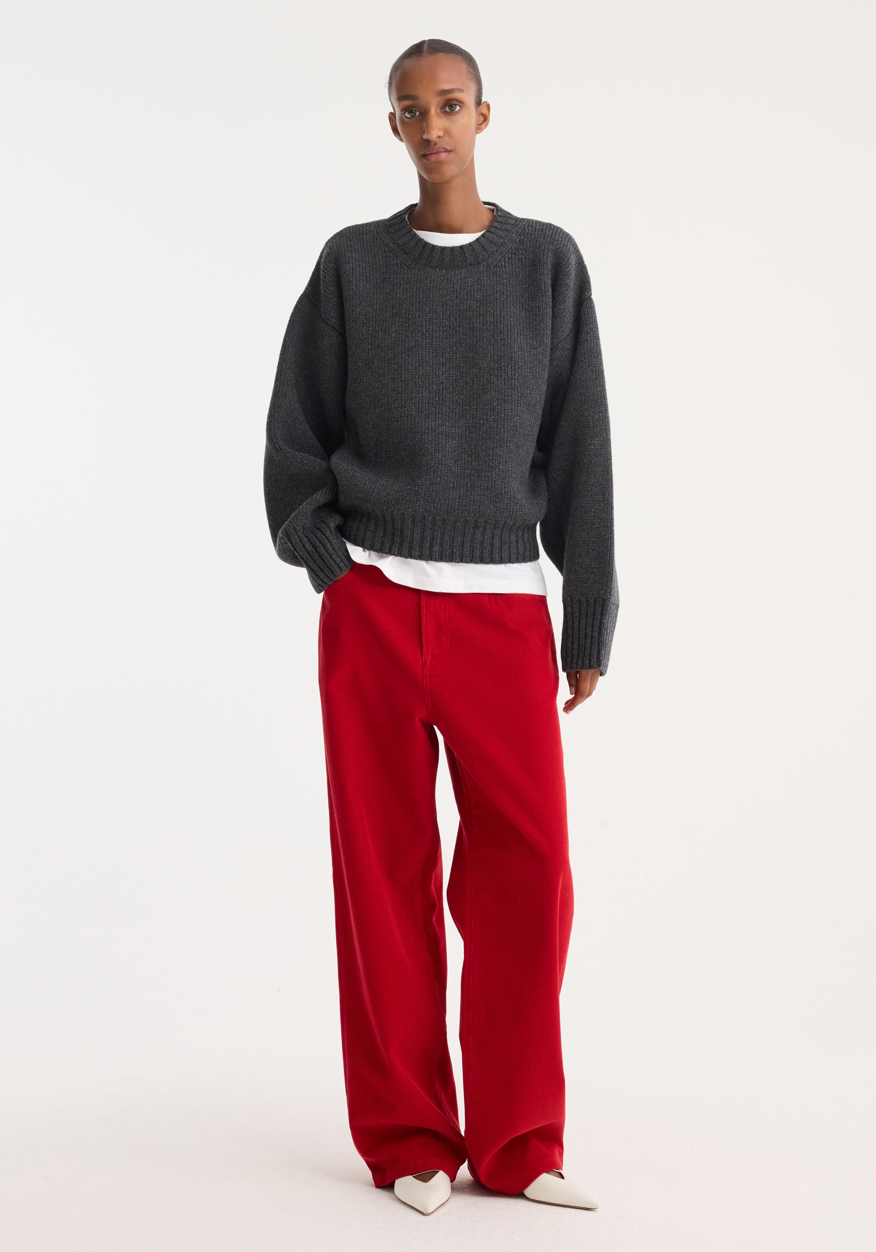 Relaxed Corduroy Trousers | Rosso