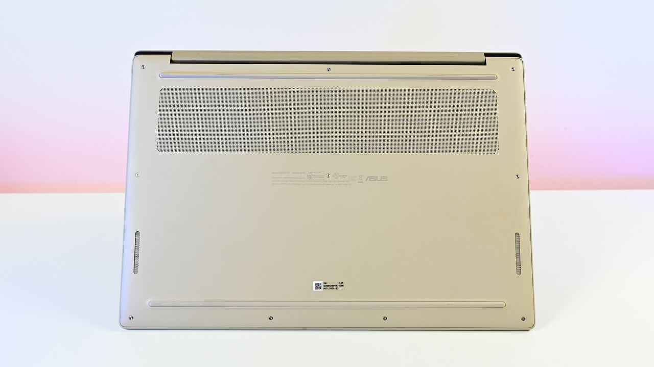 Studio photos of the 2026 ASUS Zenbook A16 laptop featuring the new Qualcomm Snapdragon X2 Elite Extreme processor.