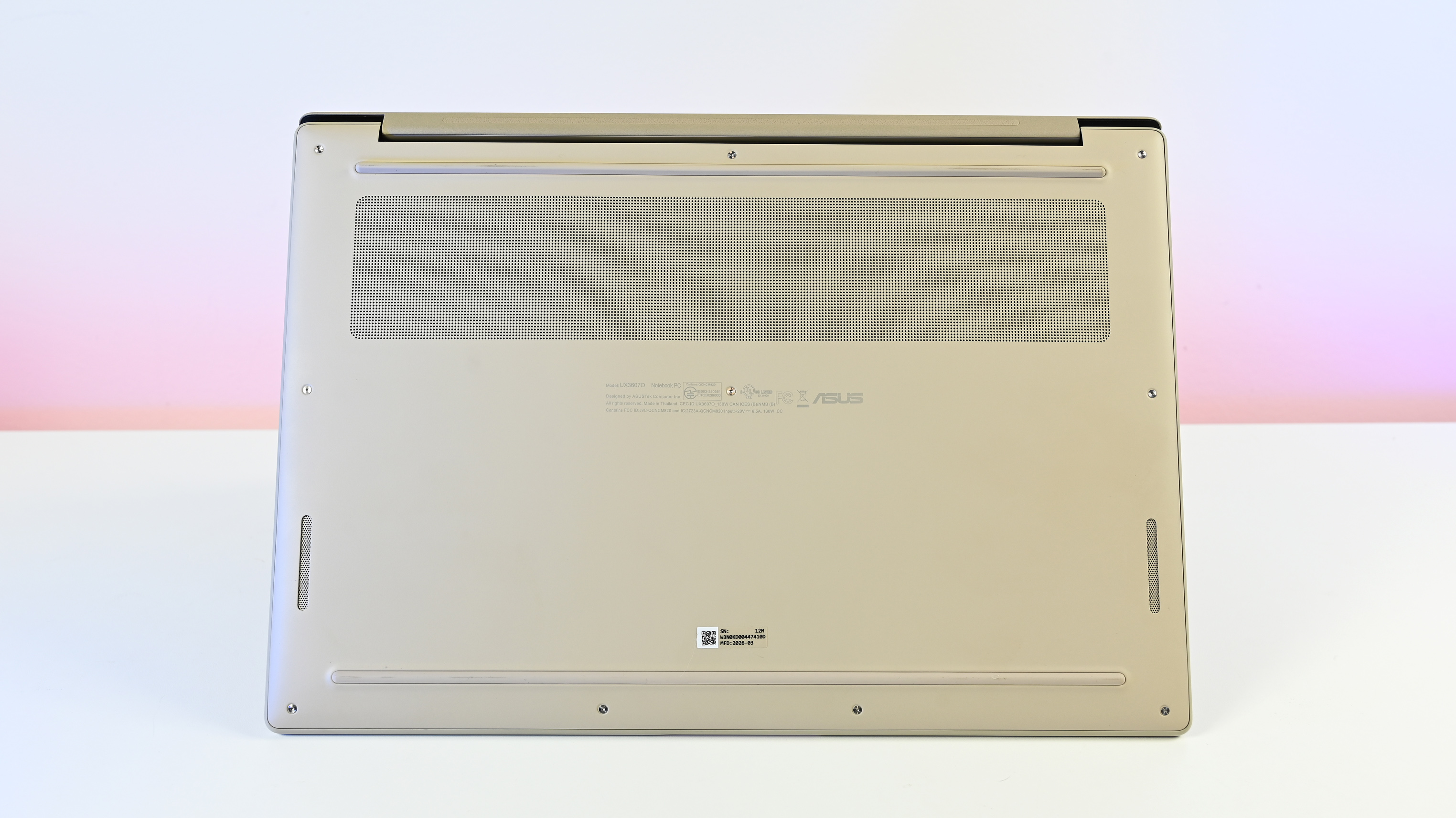 Studio photos of the 2026 ASUS Zenbook A16 laptop featuring the new Qualcomm Snapdragon X2 Elite Extreme processor. 