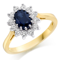 18ct Gold Diamond Sapphire Cluster Ring, was £3,750 now £2,236 | Beaverbrooks