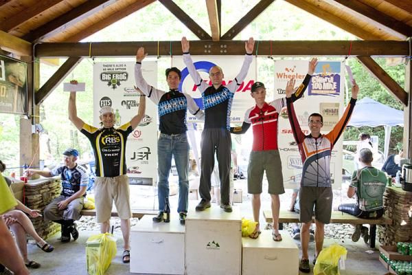 Men's open podium at the Cohutta 100