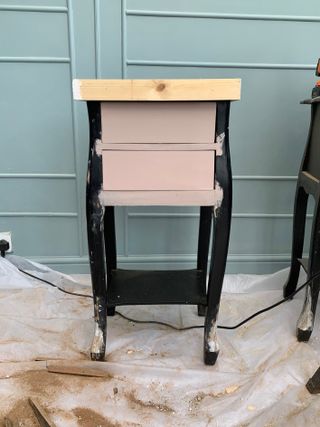 Jessica Grizzle pink side table upcycle