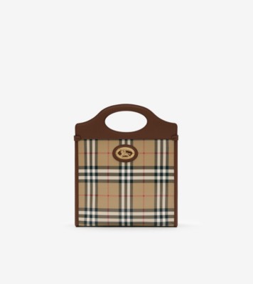 Mini Pocket Bag in Archive Beige - Women, Cotton | Burberry&amp;reg; Official
