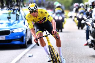 CHATEAUROUX FRANCE JULY 01 Mathieu Van Der Poel of The Netherlands and Team AlpecinFenix Yellow Leader Jersey during the 108th Tour de France 2021 Stage 6 a 1606km stage from Tours to Chteauroux LeTour TDF2021 on July 01 2021 in Chateauroux France Photo by Michael SteeleGetty Images