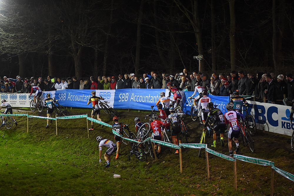 German champion Marcel Meisen (Kuota Lotto) fins himself on the wrong side of the barriers
