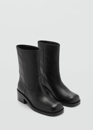 MANGO, Squared Toe Leather Ankle Boots - Women | Mango Usa