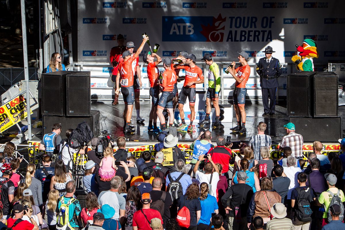 Celebration time for Rally who also won the team classification