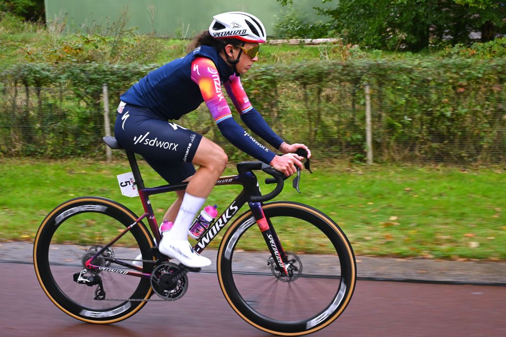 ARNHEM NETHERLANDS OCTOBER 13 Christine Majerus of Luxembourg and Team SD Worx Protime competes in her farewell as a professional cyclist during the 26th Simac Ladies Tour 2024 Stage 6 a 1458km stage from Arnhem to Arnhem UCIWWT on October 13 2024 in Arnhem Netherlands Photo by Luc ClaessenGetty Images