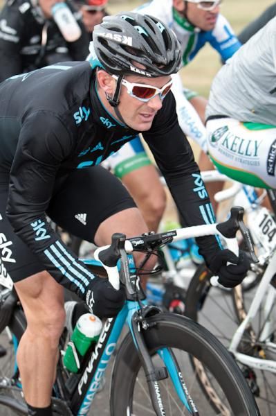 Greg Henderson (Sky) riding in the bunch before his big win at the end of the day