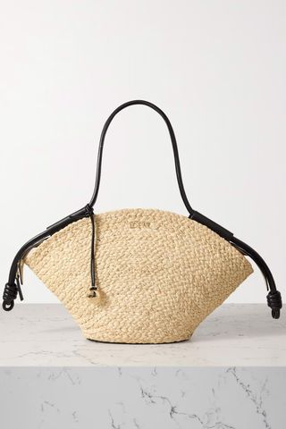 Loewe, Paseo Small Leather-Trimmed Raffia Tote