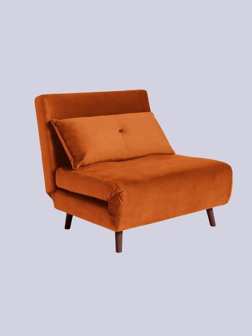Habitat Roma Velvet Fabric Chairbed - Orange
