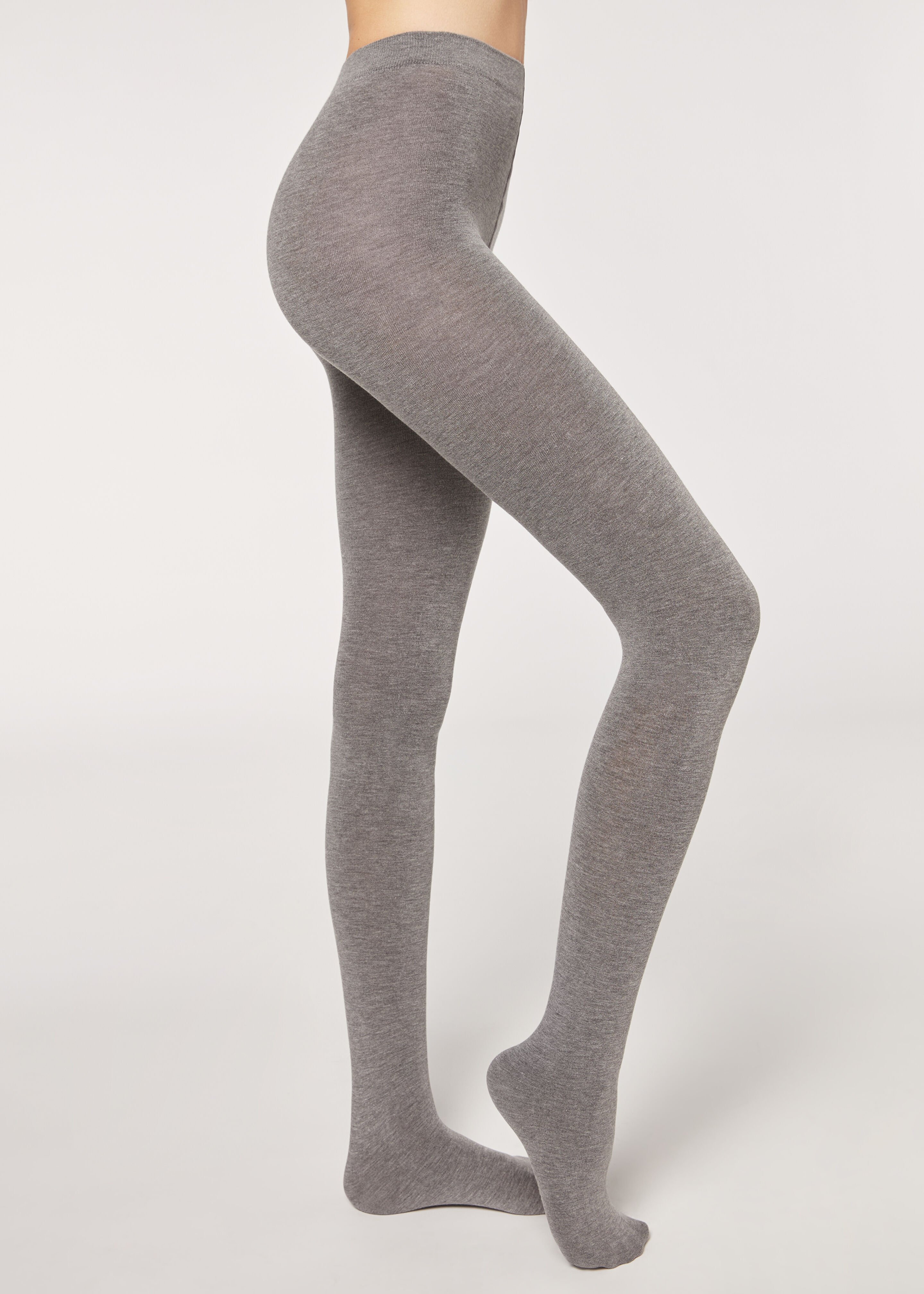 Calzedonia, Soft Modal and Cashmere Blend Tights in Heather Gray 