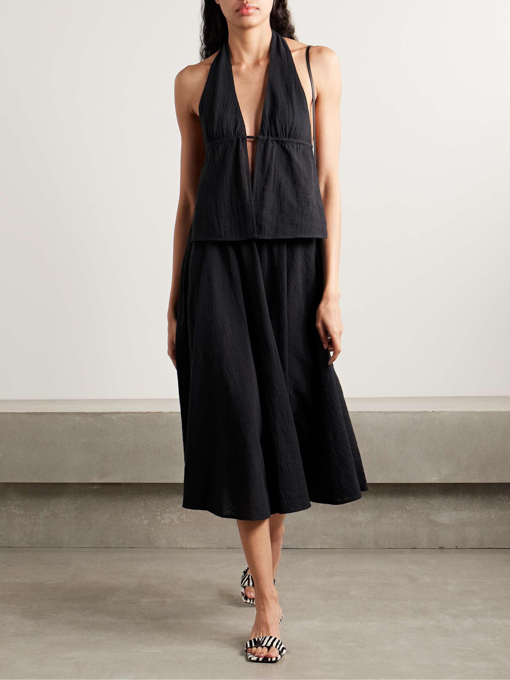 Carla Cotton-Gauze Midi Skirt