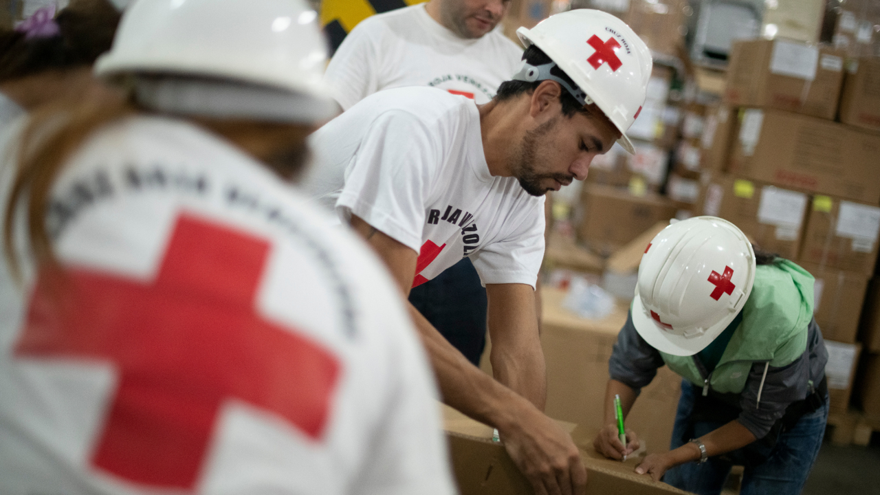 Red Cross workers