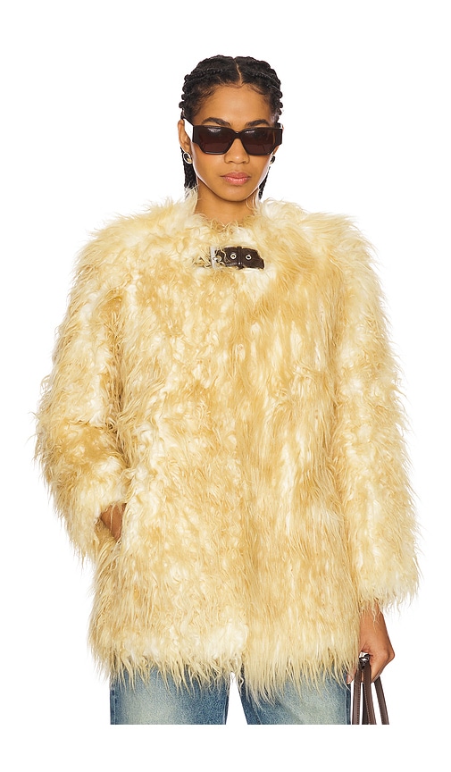 Petra Faux Mongolian Fur Short Coat