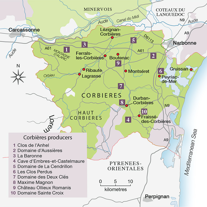 Corbieres map