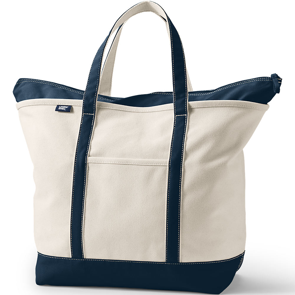 Extra Large Zip Top Canvas Tote Bag