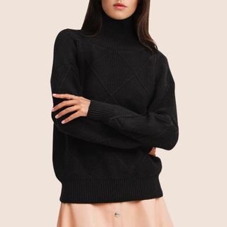 flat lay image of a black jumper