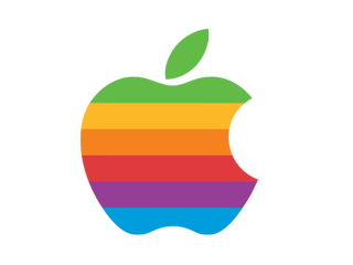 apple logo with stripes