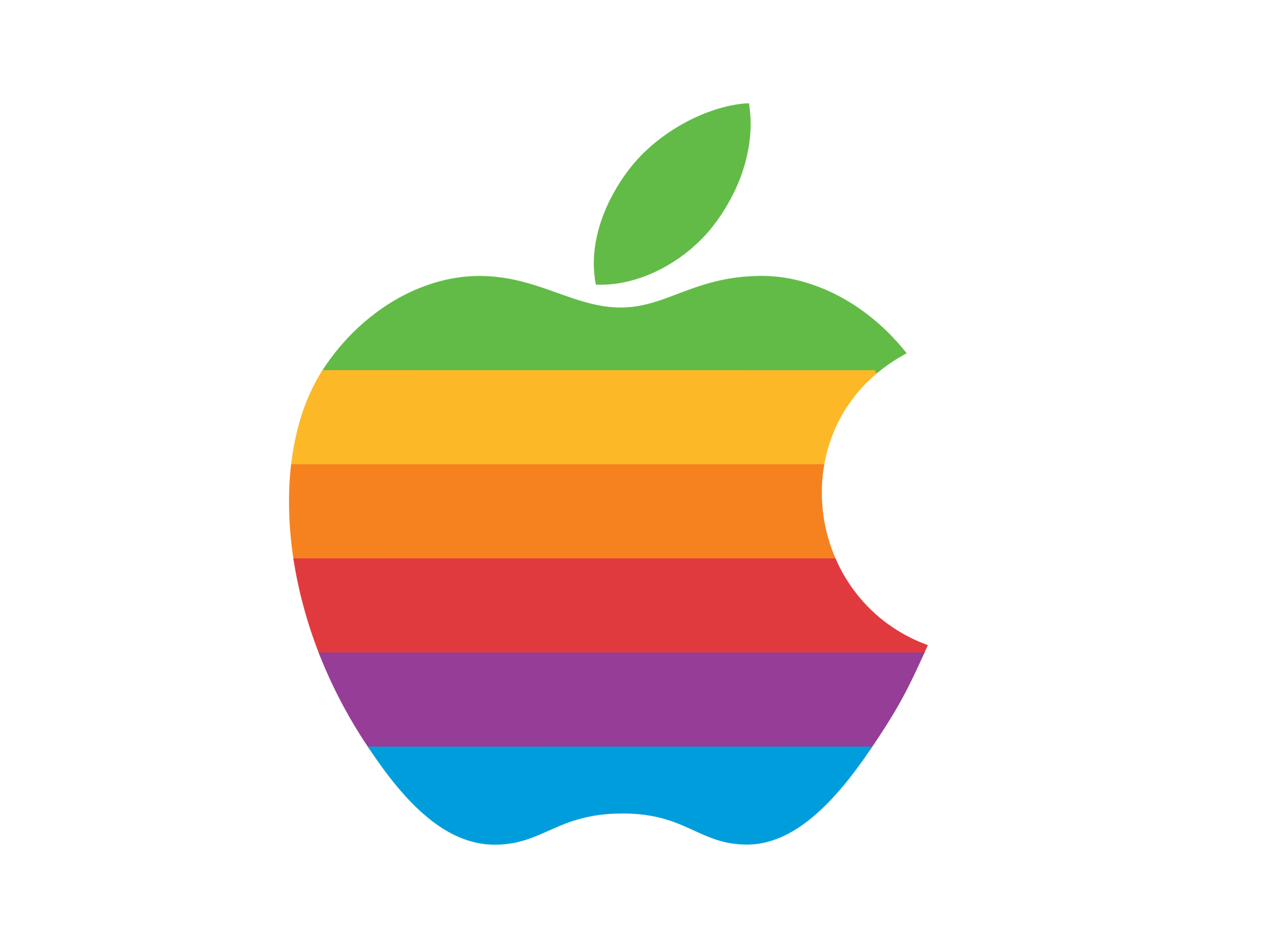 apple logo with stripes