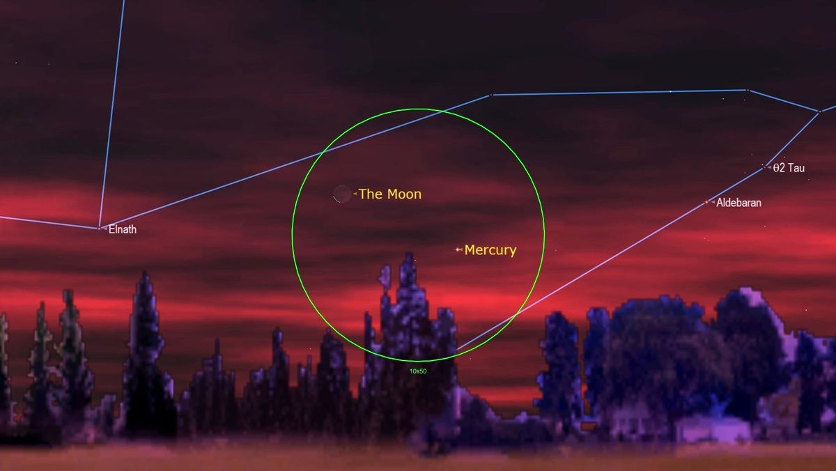 See the moon shine near Mercury before dawn on Monday as it concludes its planet..