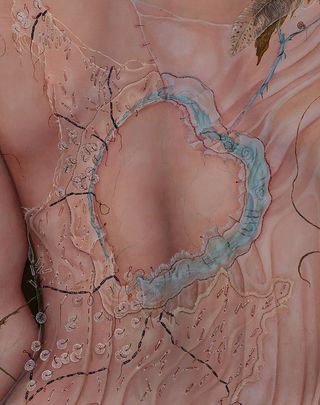 Taste (detail), 2017, by Anj Smith, oil on linen