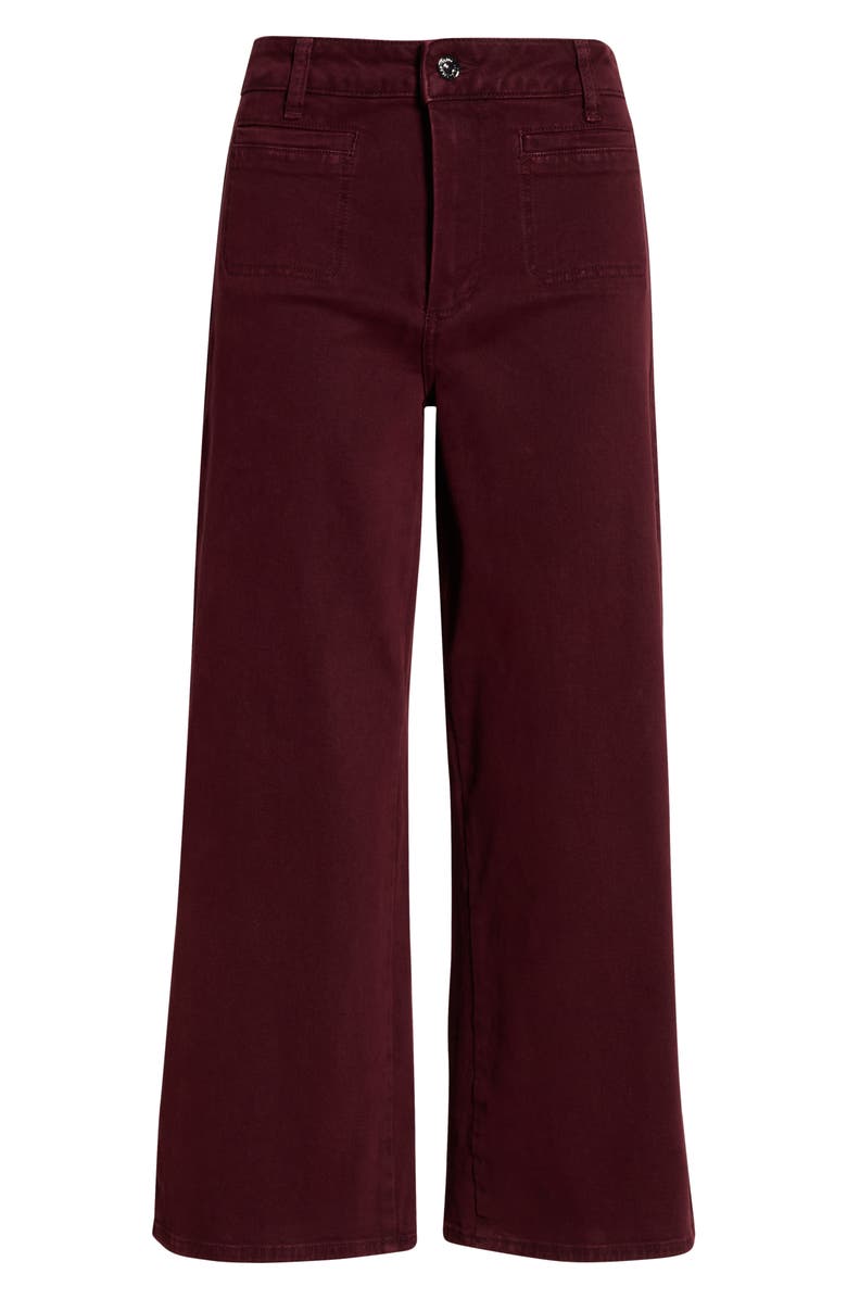 Anessa High Waist Stitch Patch Pocket Wide Leg Jeans