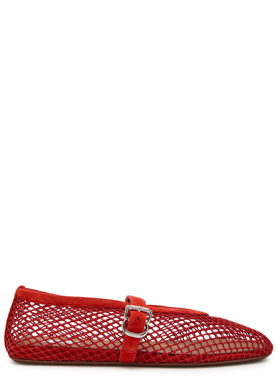 Mesh and Suede Ballet Flats