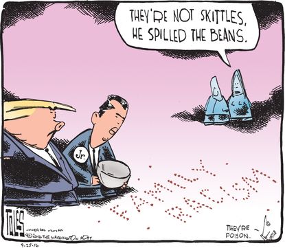 Political cartoon U.S. Donald Trump family racist