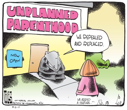 Political cartoon U.S. GOP Planned Parenthood