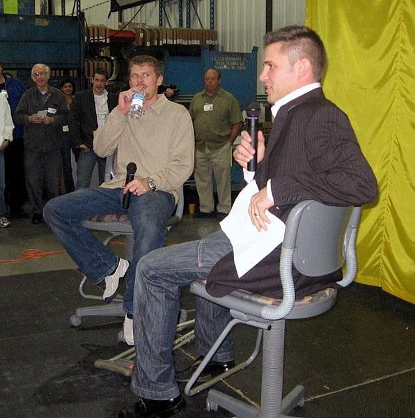Floyd chats with