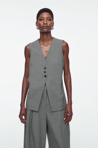 Longline Tailored Twill Waistcoat