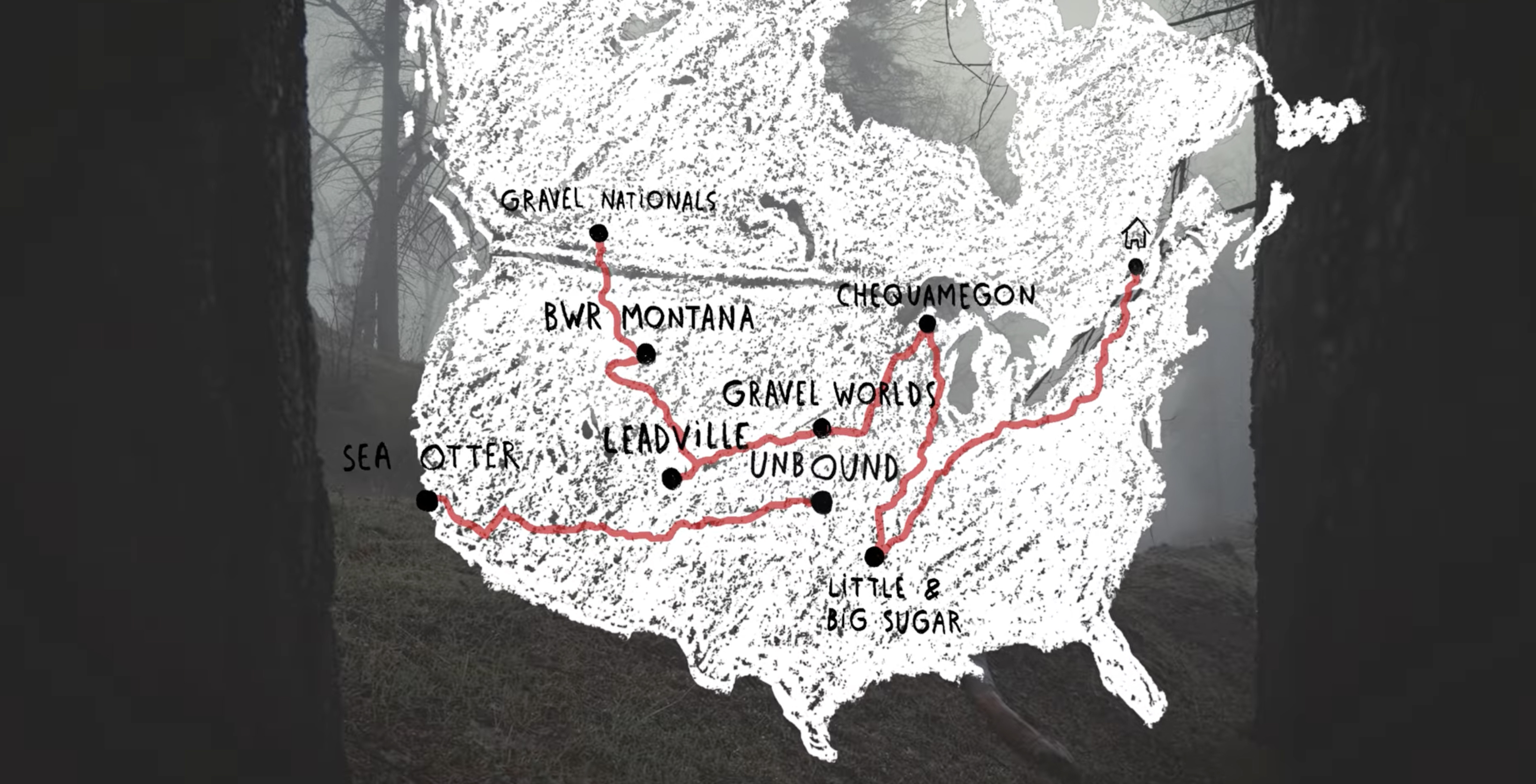 A map of Alexis Cartier's route