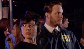 Janet Snakehole and Burt Macklin in Parks and Recreation