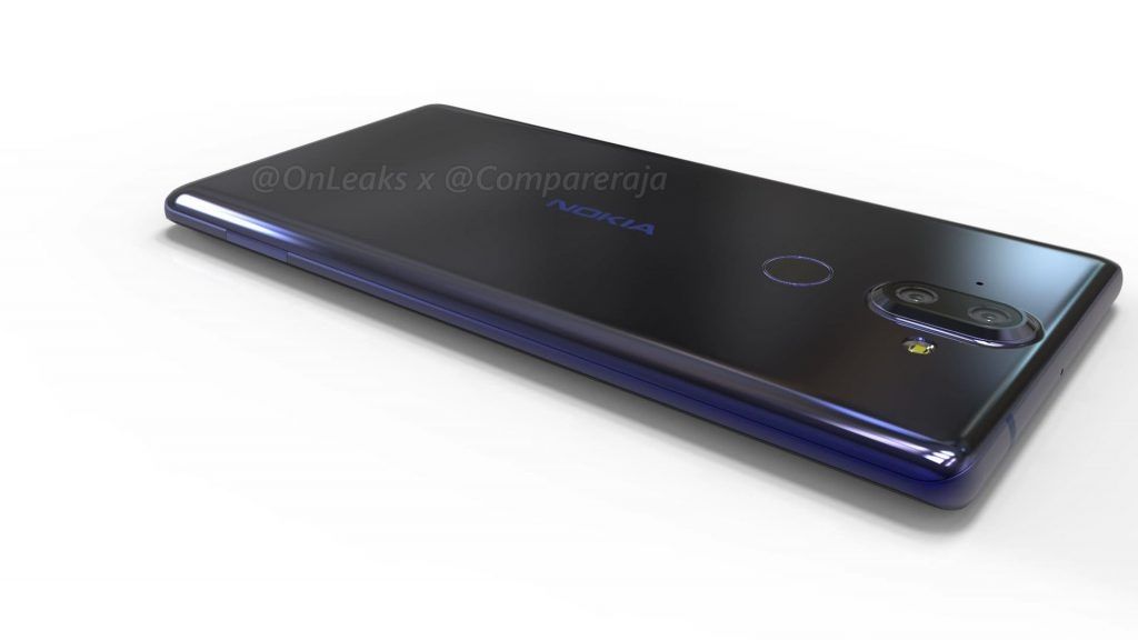 The left edge of the Nokia 9 has what's likely a SIM card slot. Credit: @OnLeaks / CompareRaja