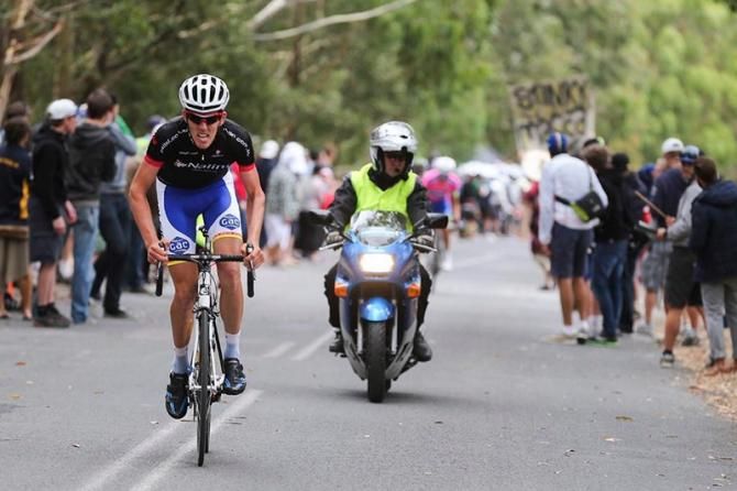 Mark O'Brien (Raleigh) went alone with two to go at another failed attempt by the main group to reach the leaders
