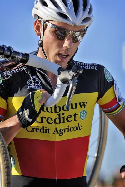 Belgian national champion Sven Nys (Landbouwkrediet) en route to a third place finish.