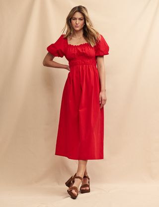 Nobody's Child, Red Kurtis Midi Dress