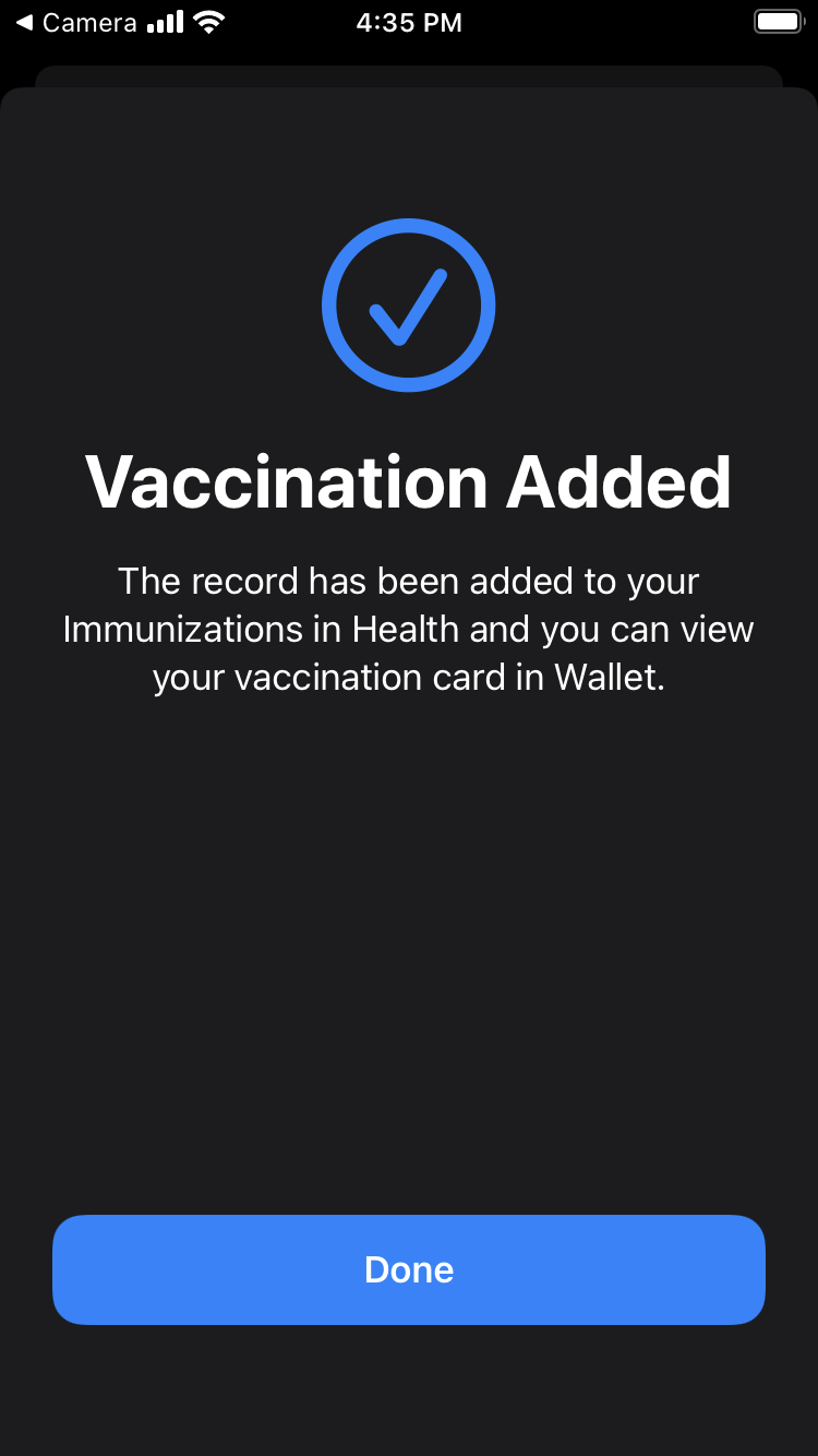 How to add vaccine card to Apple Wallet