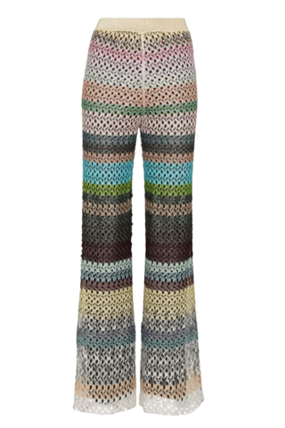 Missoni Striped Knit Flared Trousers - browns fashion