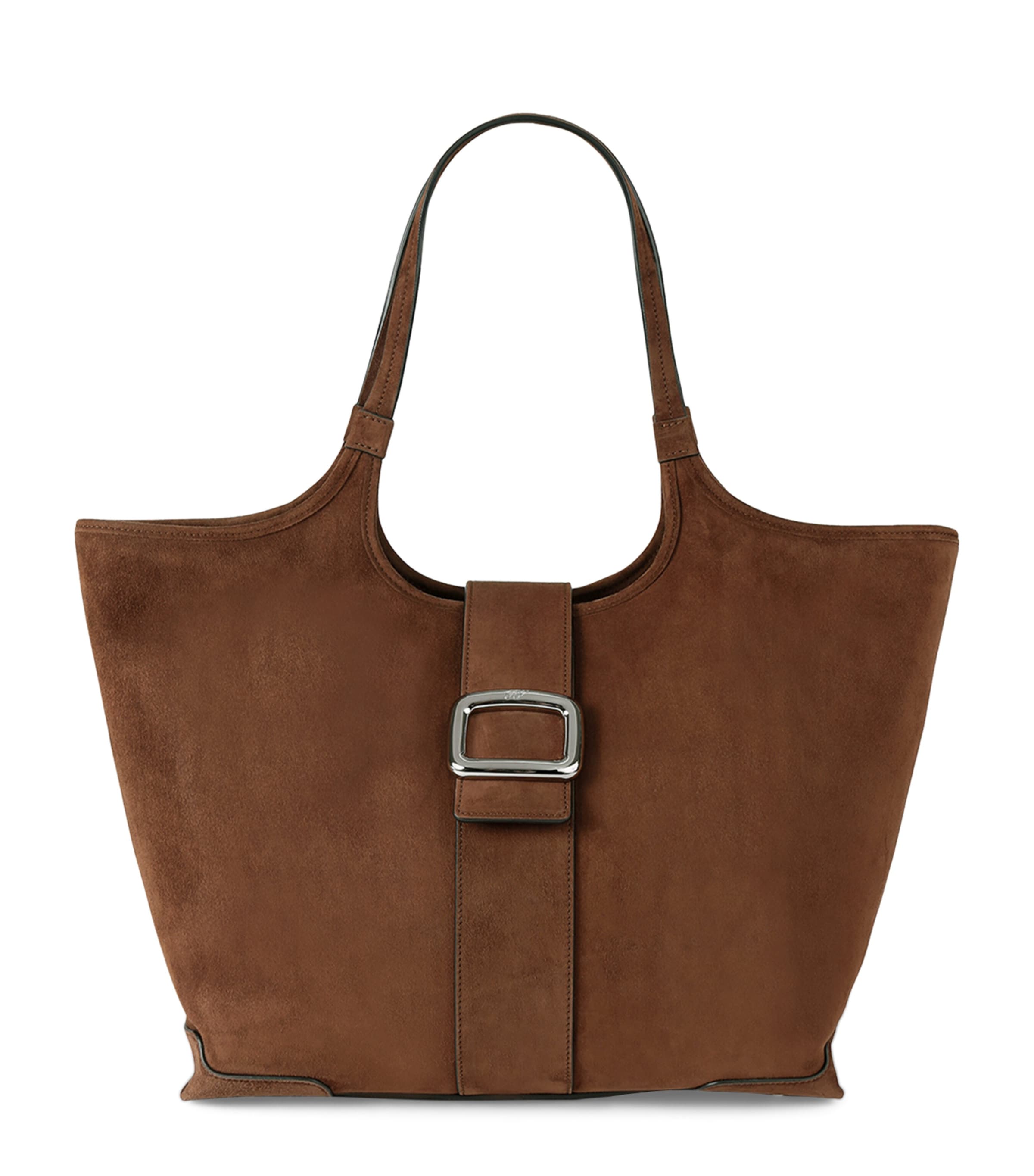 Roger Vivier Suede Grand Vivier Choc Shoulder Bag