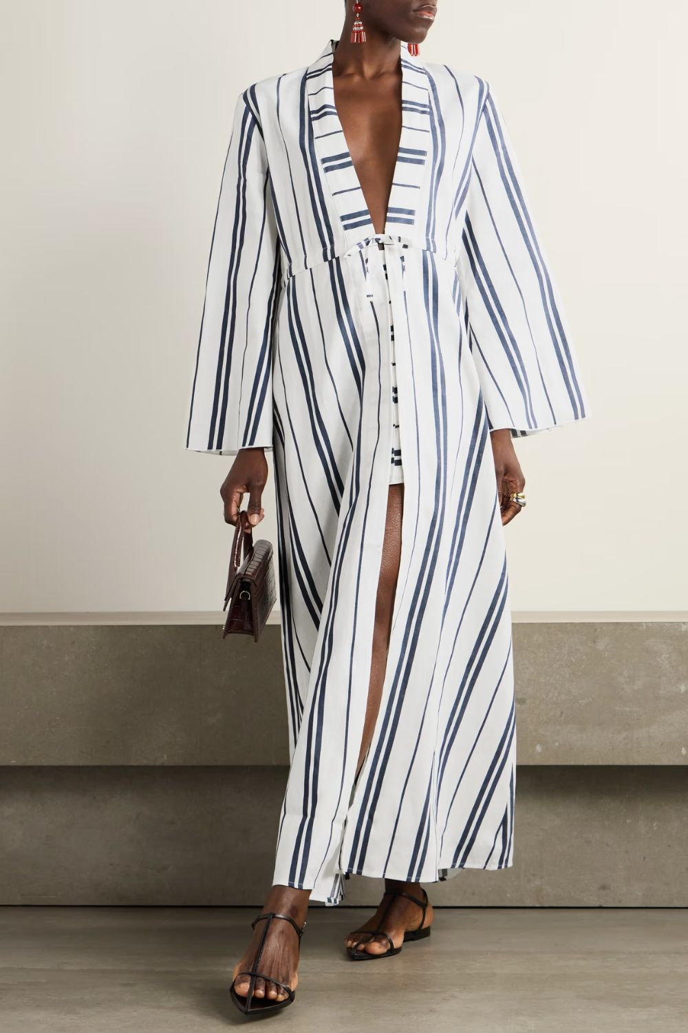Destree Otani striped woven coverup