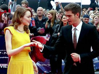 Emma Stone and boyfriend Andrew Garfield at Spider-Man 2 premiere