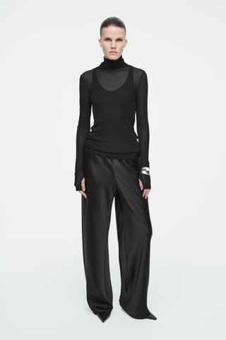 Elasticated Satin Trousers