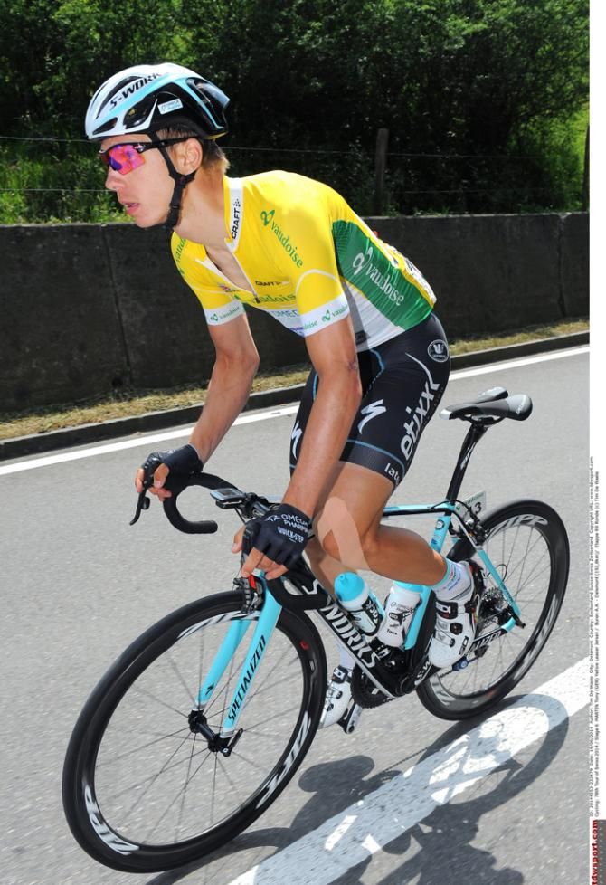 Tony Martin (Omega Pharma-Quick Step) holds on to the yellow jersey