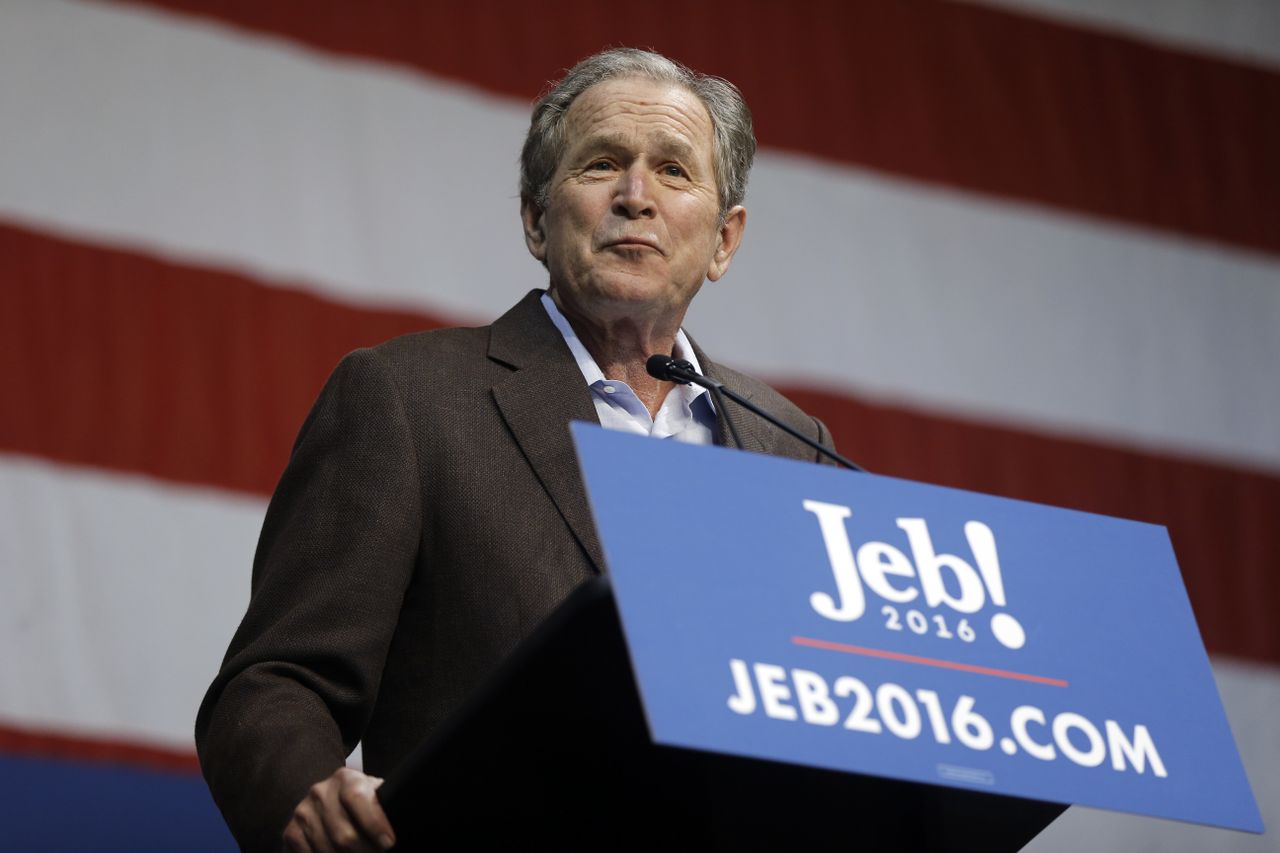 Former President George W. Bush campaigns for his brother, former Florida Gov. Jeb Bush Feb. 15, 2016, in North Charleston, S.C.