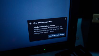 Windows Defender notification on a screen