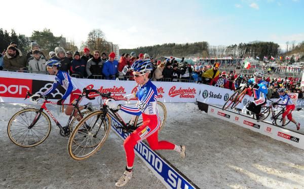 France's Emilien Viennet and Julian Alaphilippe hurdle together