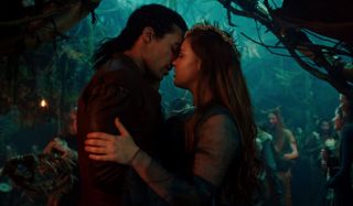 Devon Terrell as Arthur and Katherine Langford as Nimue in Cursed
