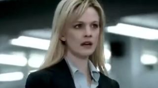 Kathryn Morris looking angry in Cold Case